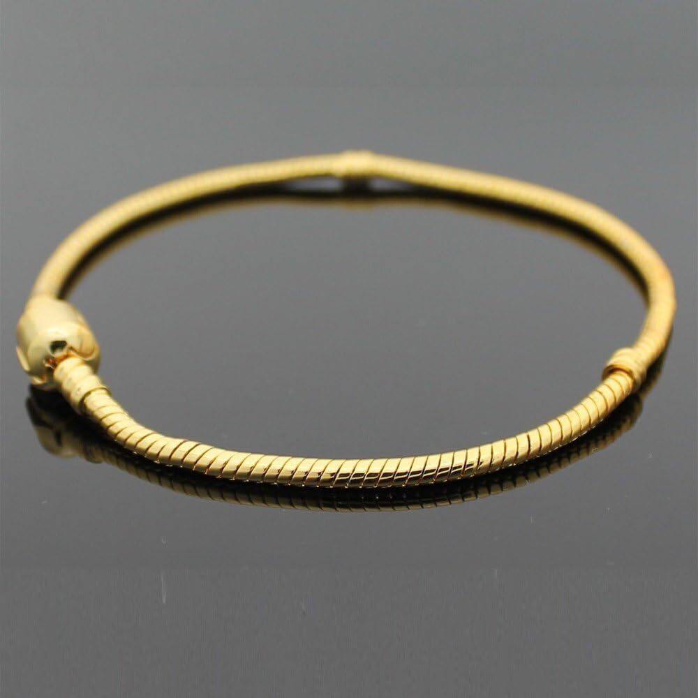 1200 10pcs 7.9" Gold Color Clasp European Snake Chain Charm Bracelet fit - Picture 3 of 8